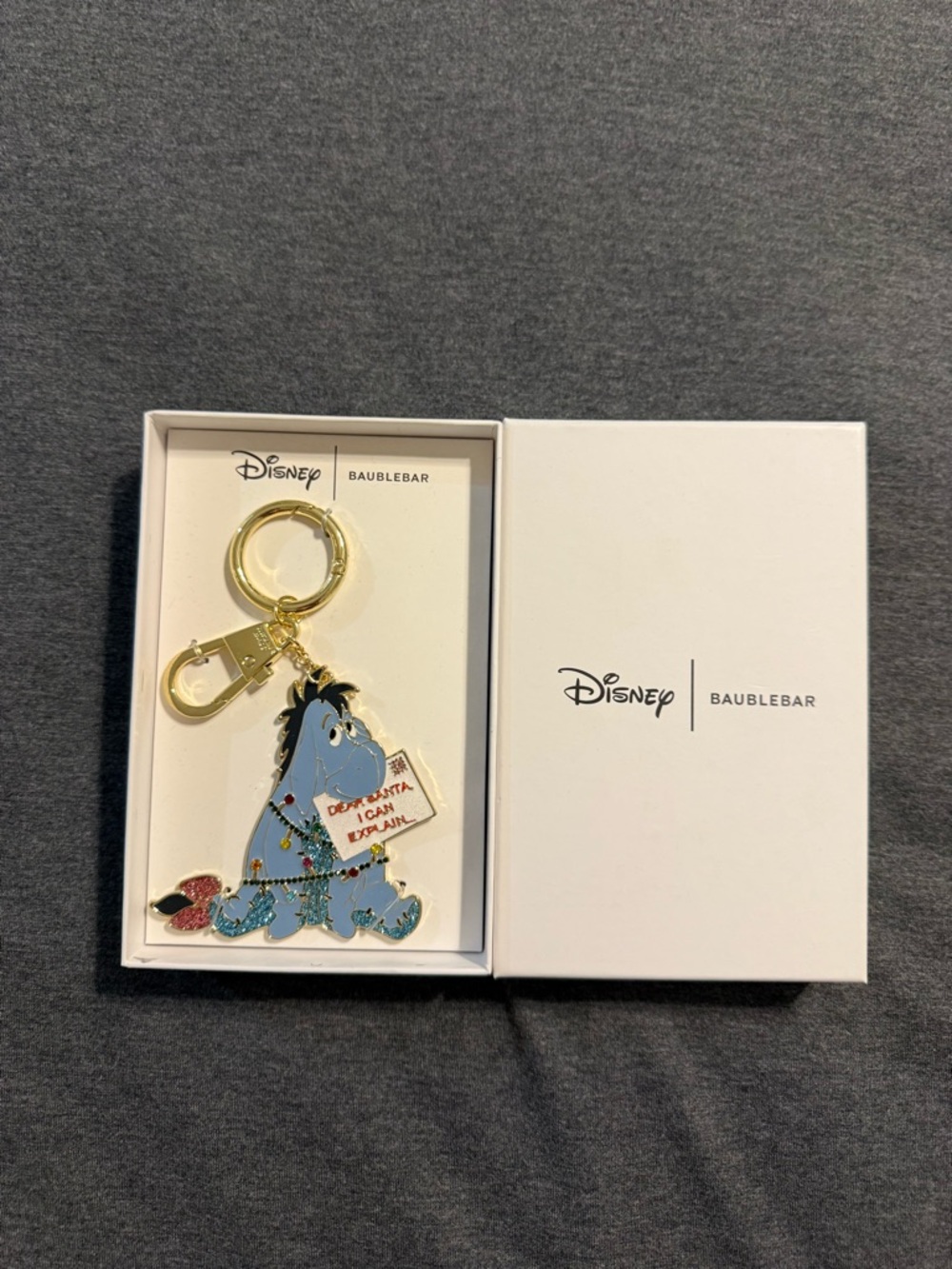 BaubleBar Disney Eeyore Blue & Gold Keychain